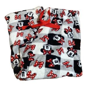 Disney Mickey Mouse Plaid Pajama Pants Plush Fleece Size Large